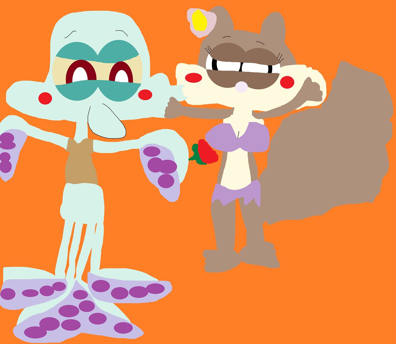 Just Another Random Squidward With A Rose For Sandy Alt by Falconlobo