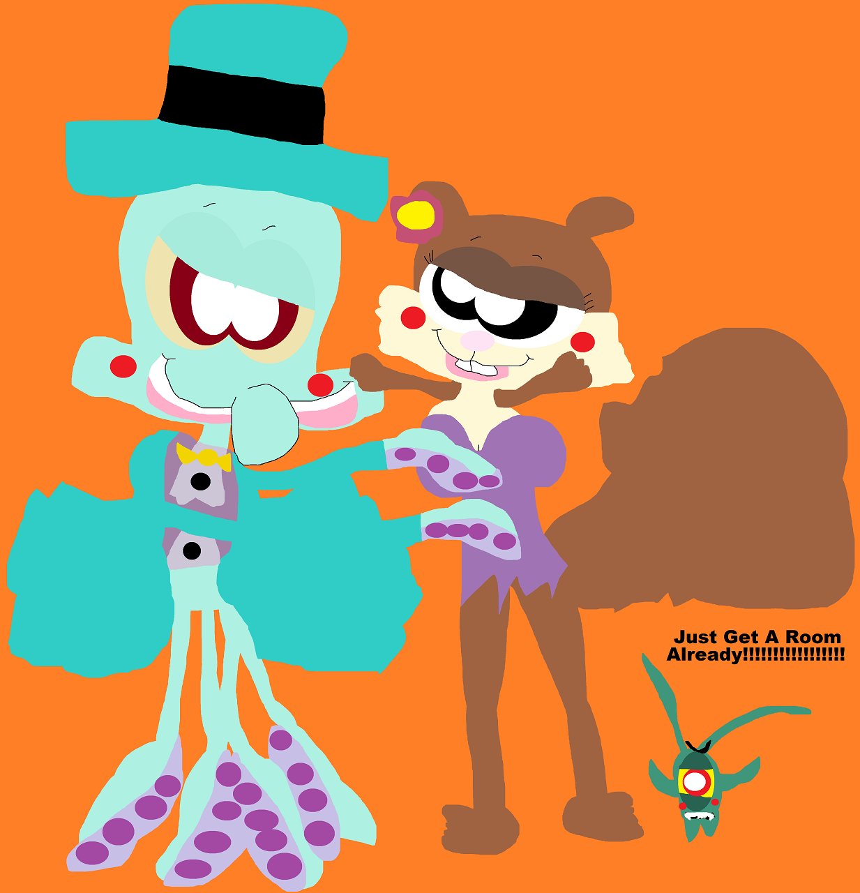 Squidward And Sandy Dancing After The Show Alt by Falconlobo