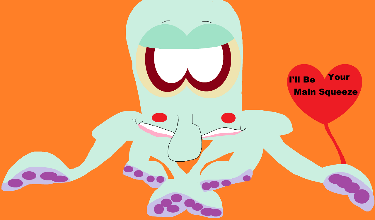 Octosquidward With A Valentine Balloon by Falconlobo