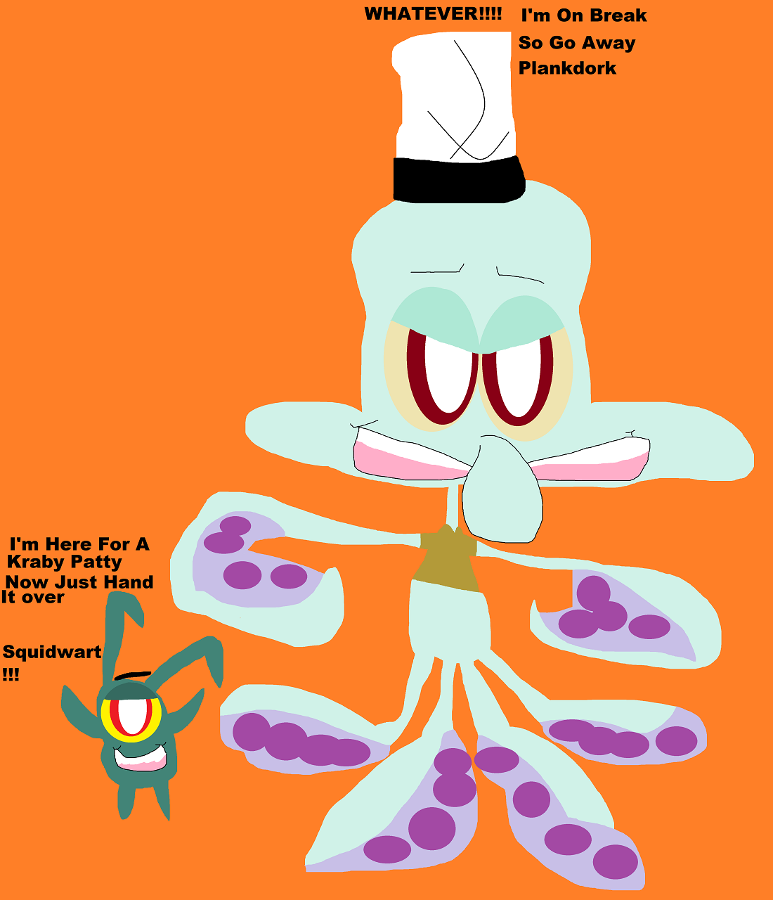 Squidward Plankton Insults Scene by Falconlobo