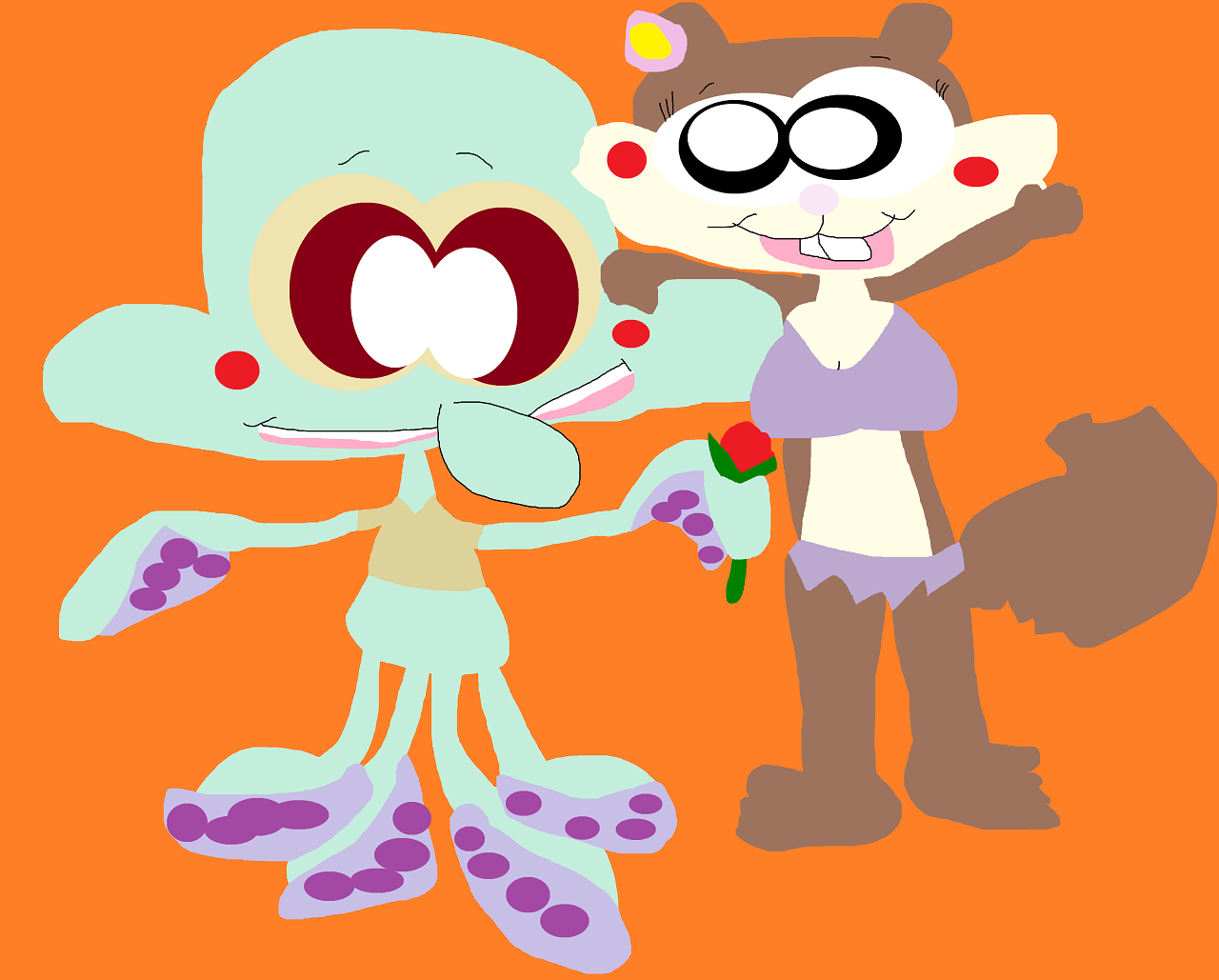Squidward Cheeb With A Rose For Sandy Again by Falconlobo