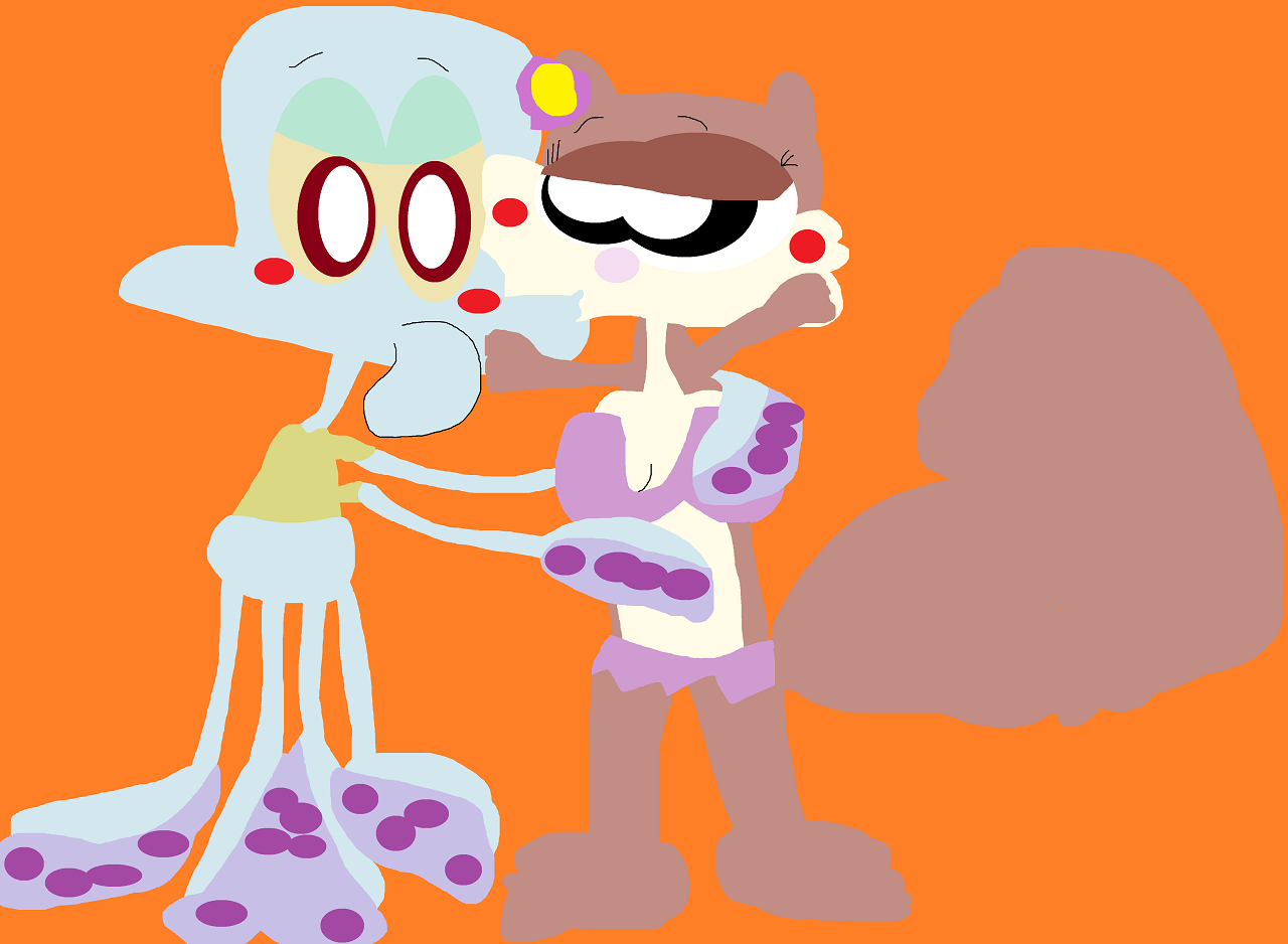 Just Squidward And Sandy Kissing by Falconlobo