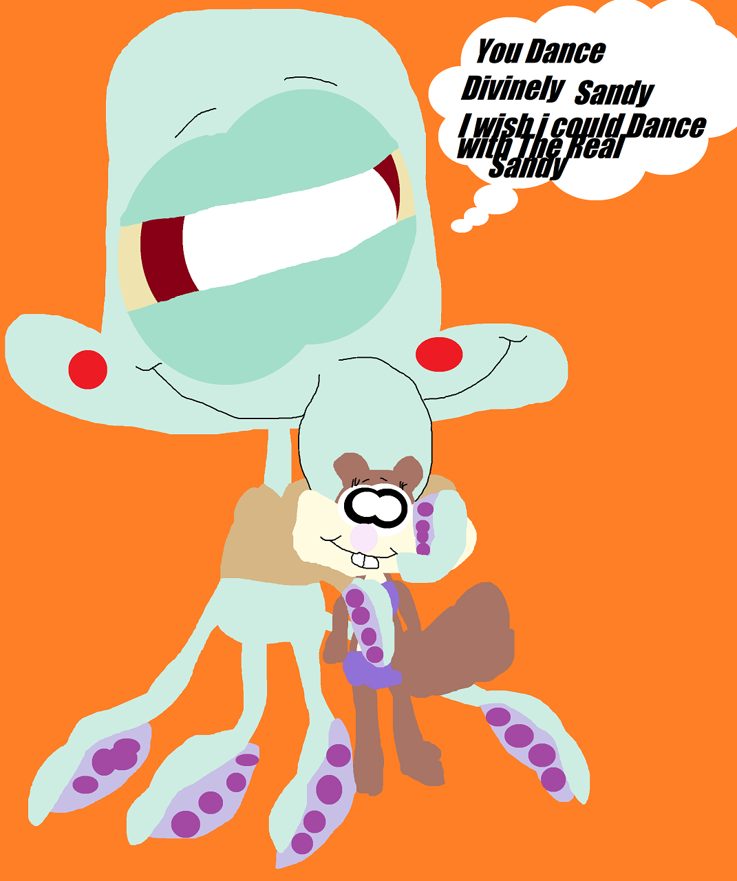 Squid's Disease Is Real So He's Dancing With A Sandy Plushie by Falconlobo