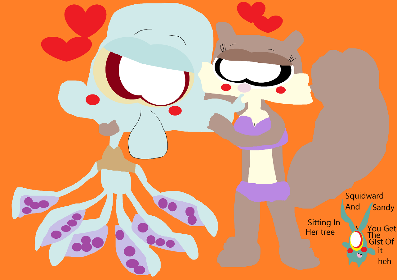 Random Squidward And Sandy Kissing Yet Again Alt by Falconlobo