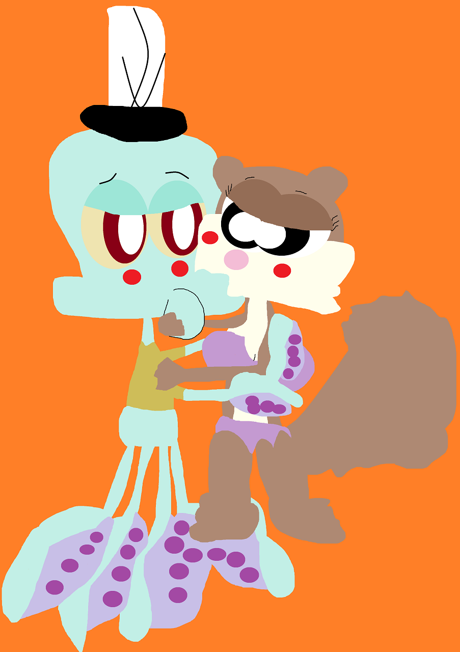 Yet Another Squidward And Sandy Kissing by Falconlobo
