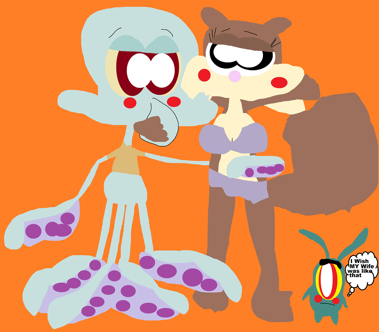 Squidward And Sandy Are Gonna Kiss 2nd Alt by Falconlobo