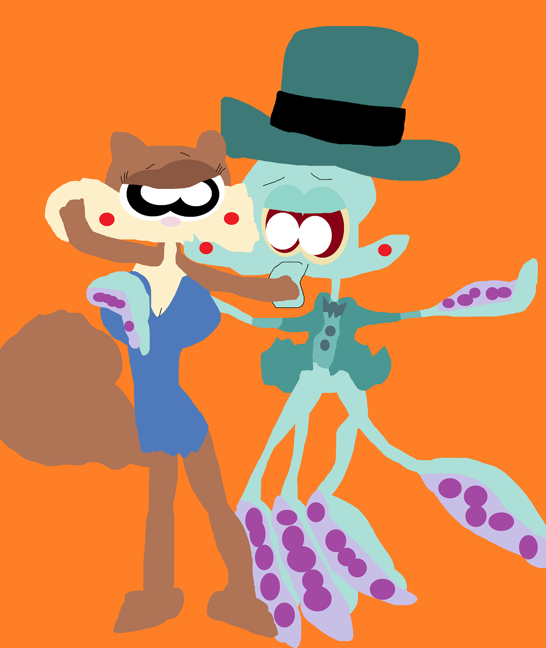 Squidward And Sandy Dancing After The Show Again Alt by Falconlobo