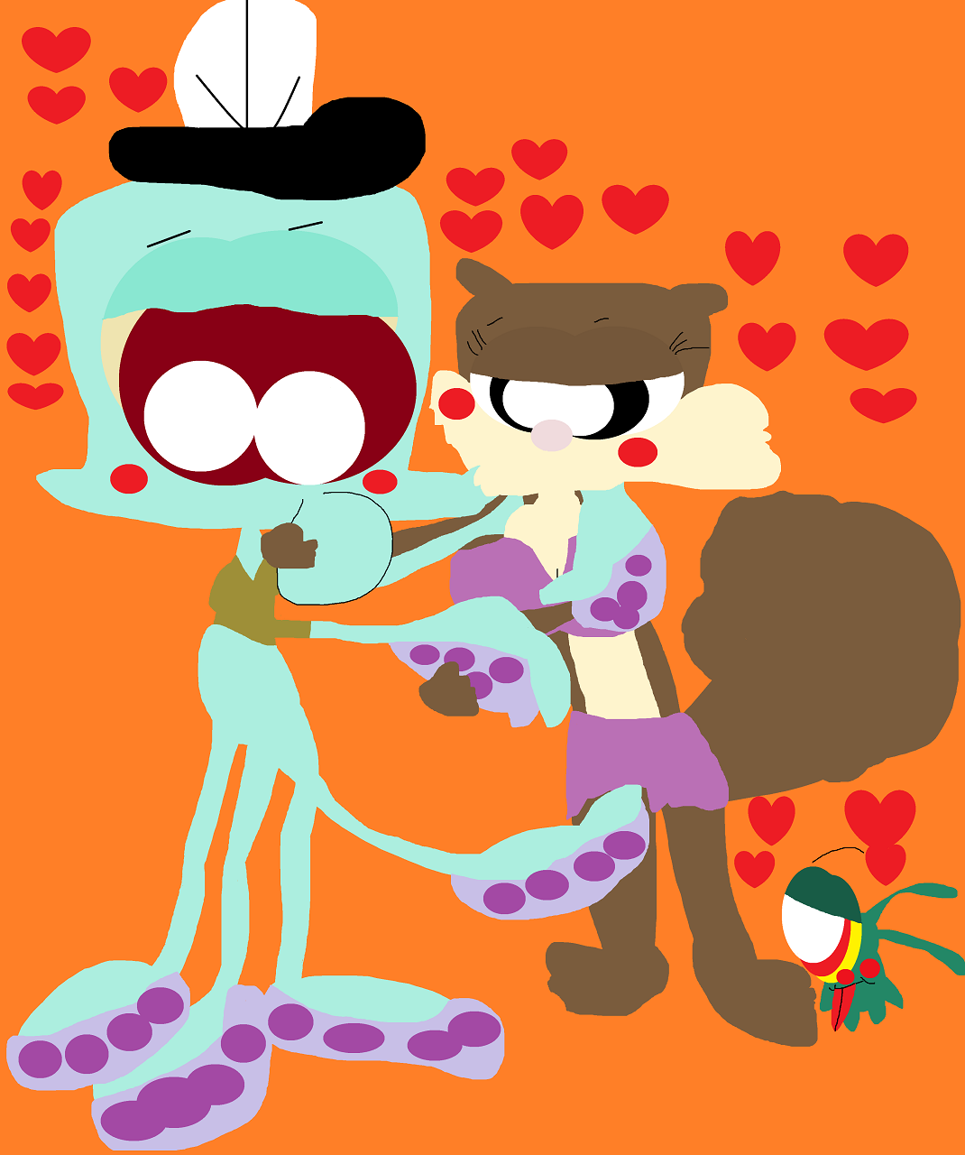 Squidward And Sandy Are Gonna Kiss Again 2nd Alt by Falconlobo