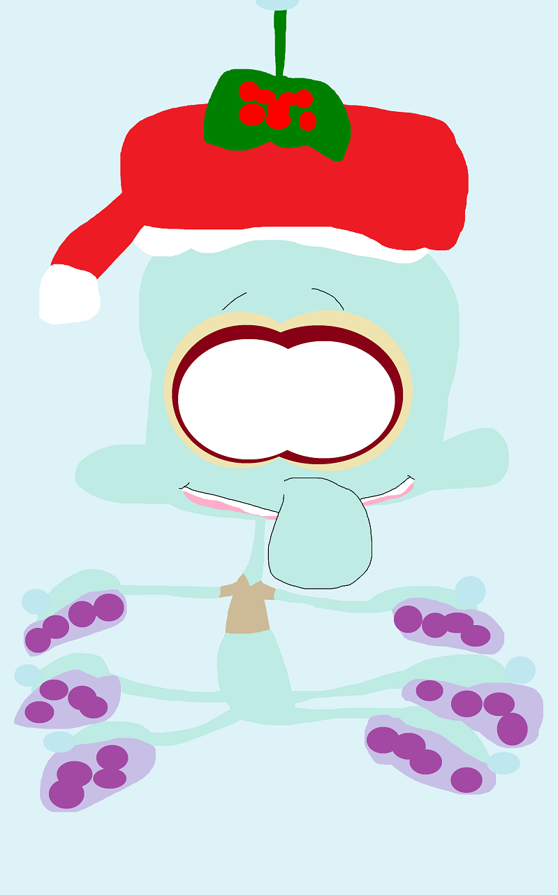 Squidward Christmas Hat Holiday Cling Plush by Falconlobo