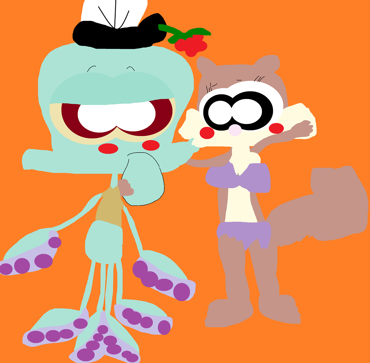 Squidward With A Mistletoe Attached to His Hat Alt by Falconlobo