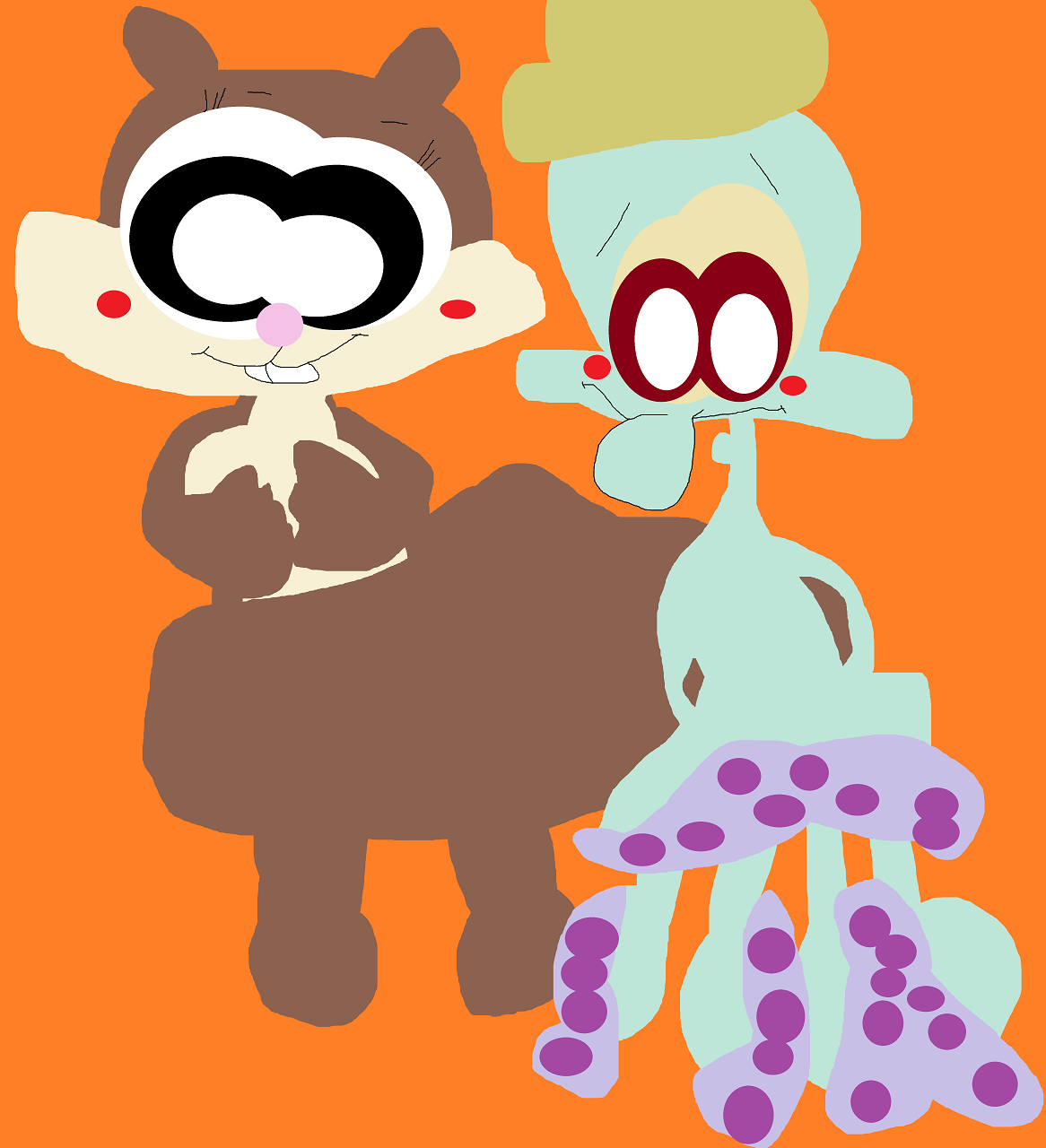 Sandy And Squidward Kamp Koral Older And Nude by Falconlobo