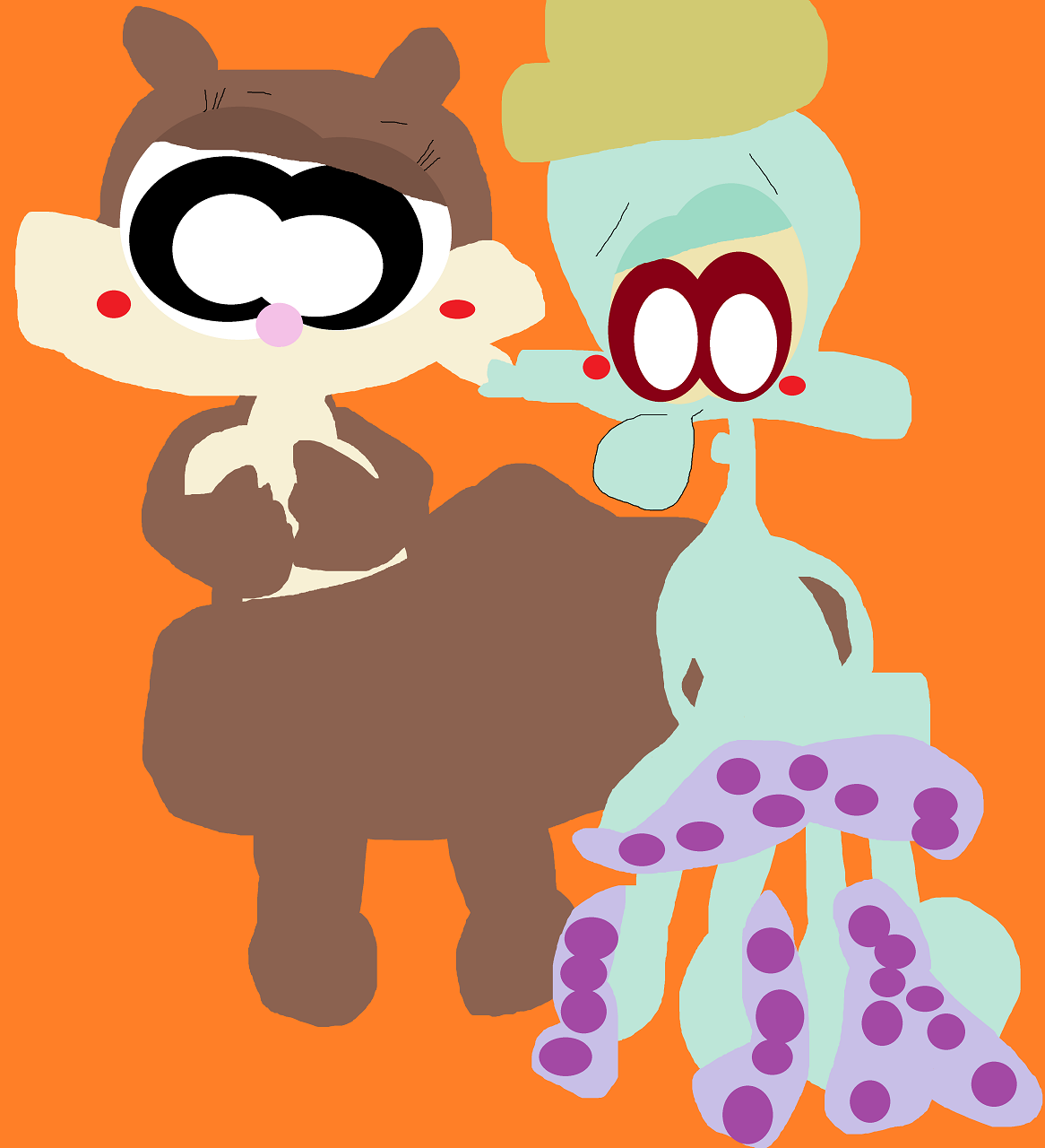 Sandy And Squidward Kamp Koral Older And Nude Alt by Falconlobo