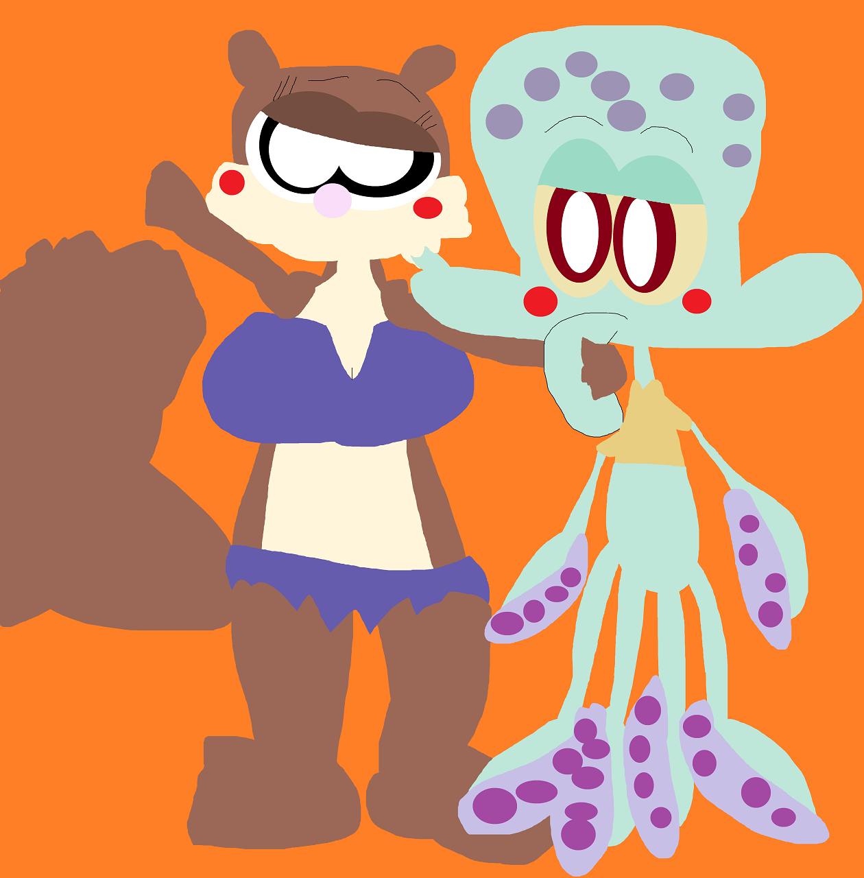 Just Sandy Going To Kiss Squidward Alt by Falconlobo