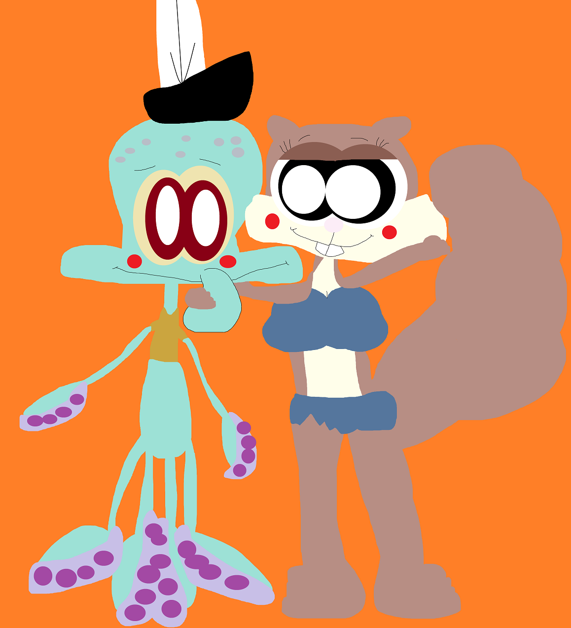 Sandy is About To kiss Squidward Again by Falconlobo
