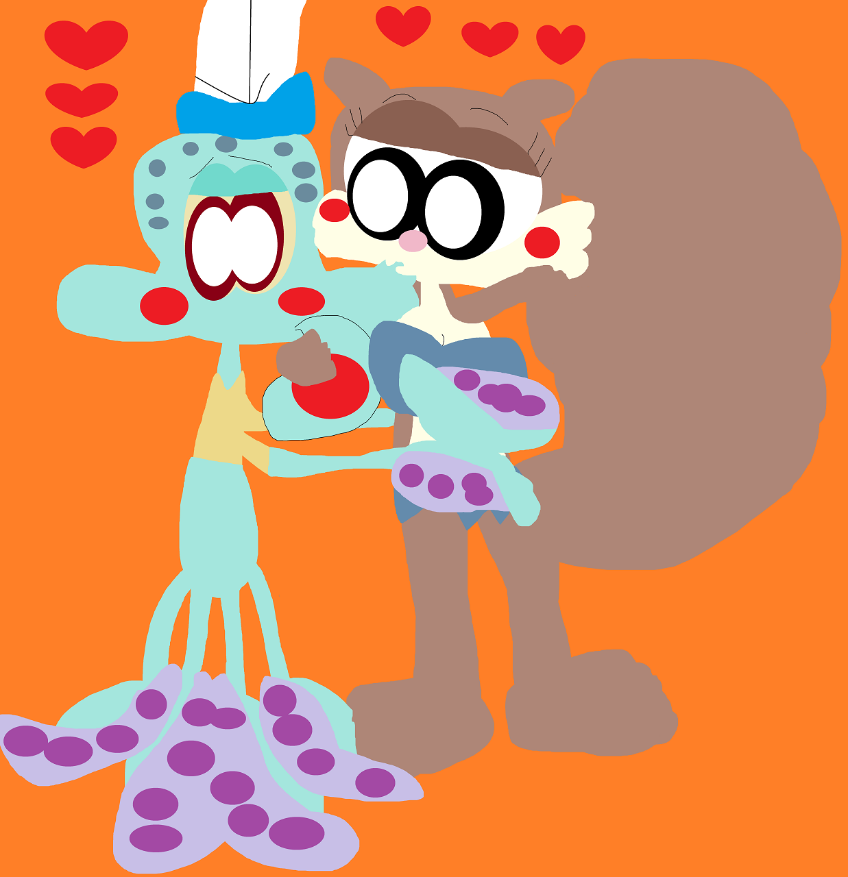 Squidward And Sandy About To Kiss Yet Again Alt by Falconlobo