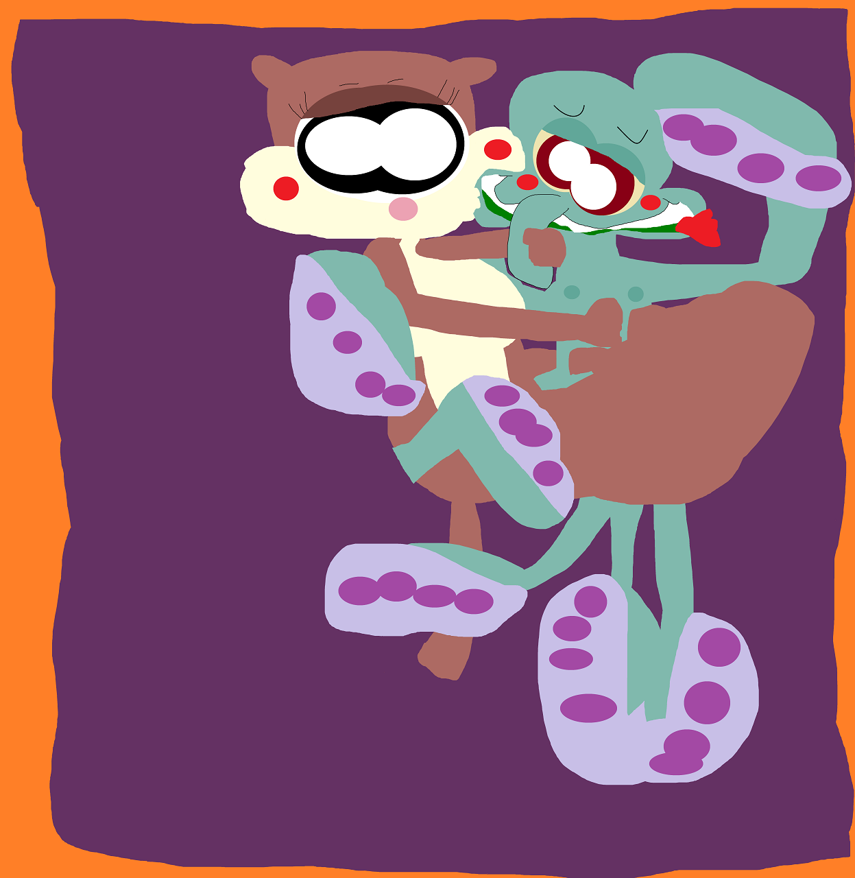 Squidward And Sandy Getting Frisky In Bed by Falconlobo