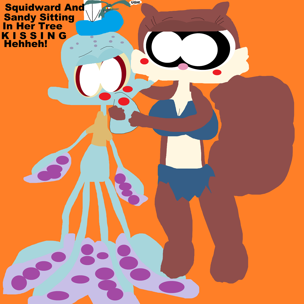 Squidward And Sandy Sitting In Her Tree Again Alt by Falconlobo