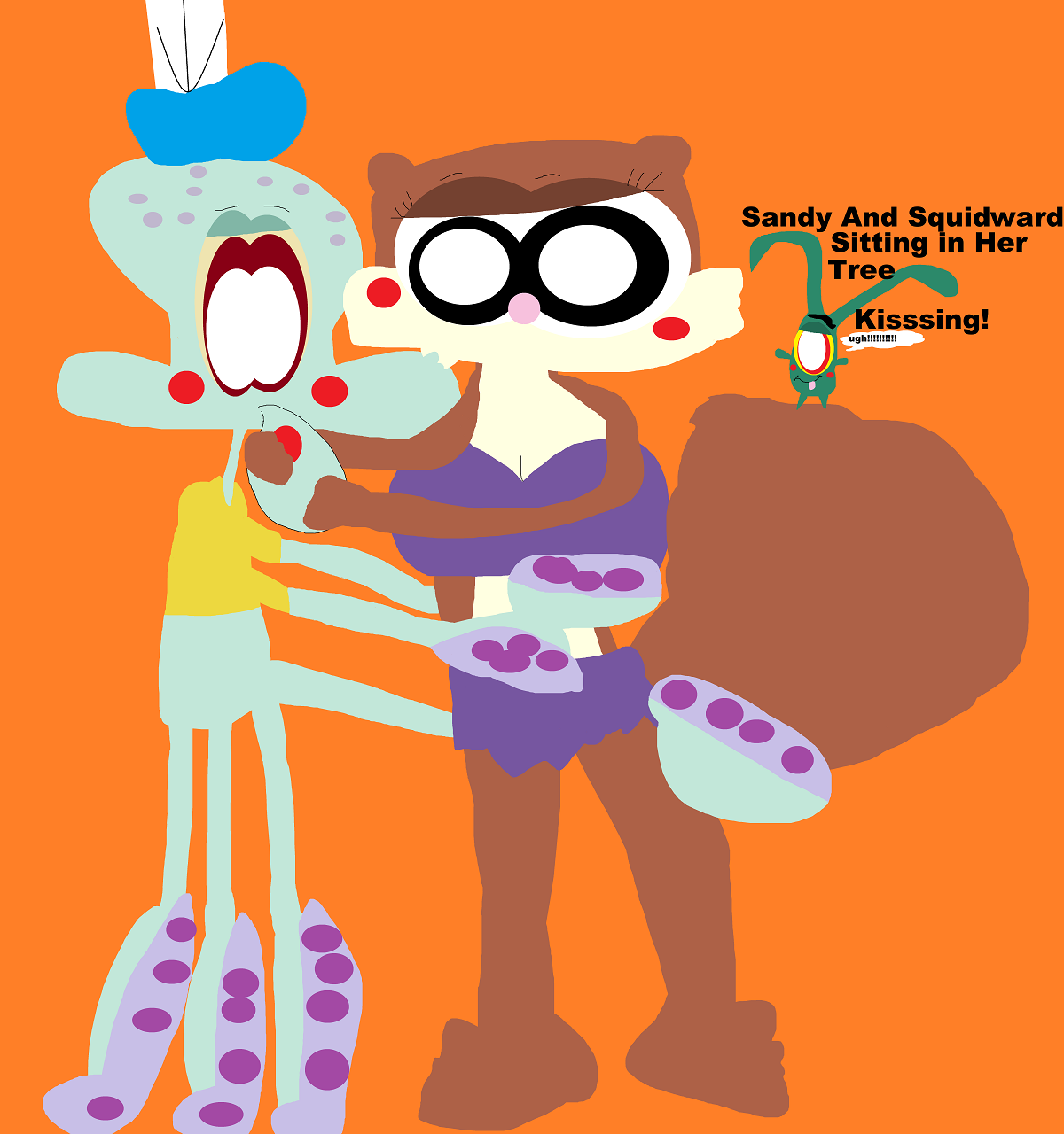 Sandy And Squidward Sitting in Her Tree Alt by Falconlobo