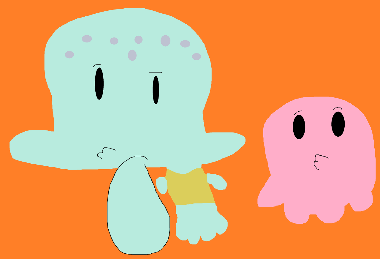 Squidward And Round1 Plushies by Falconlobo