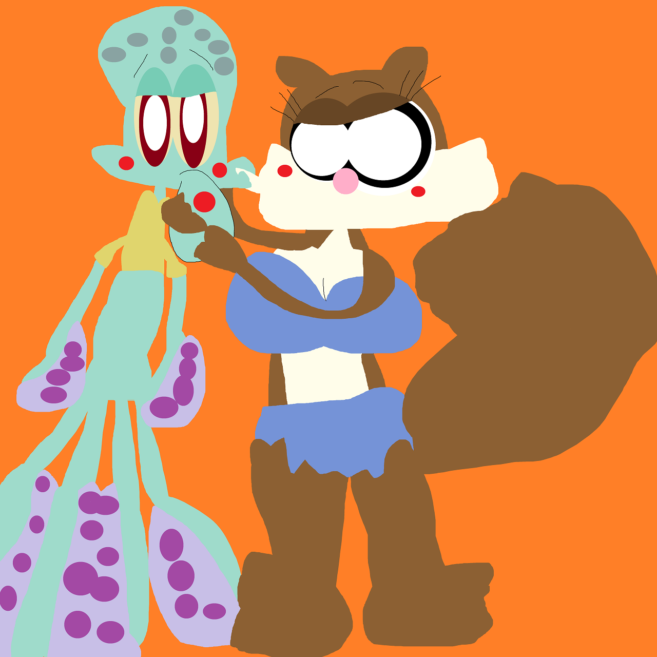 Random Sandy Gonna Kiss Squidward Alt by Falconlobo