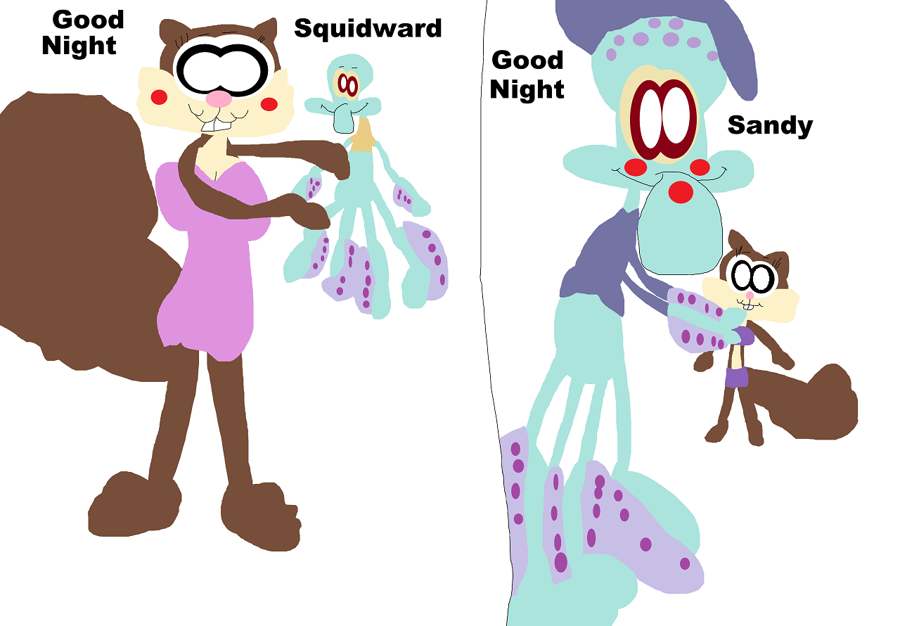 Squidward And Sandy Good Night Plushie Routine by Falconlobo