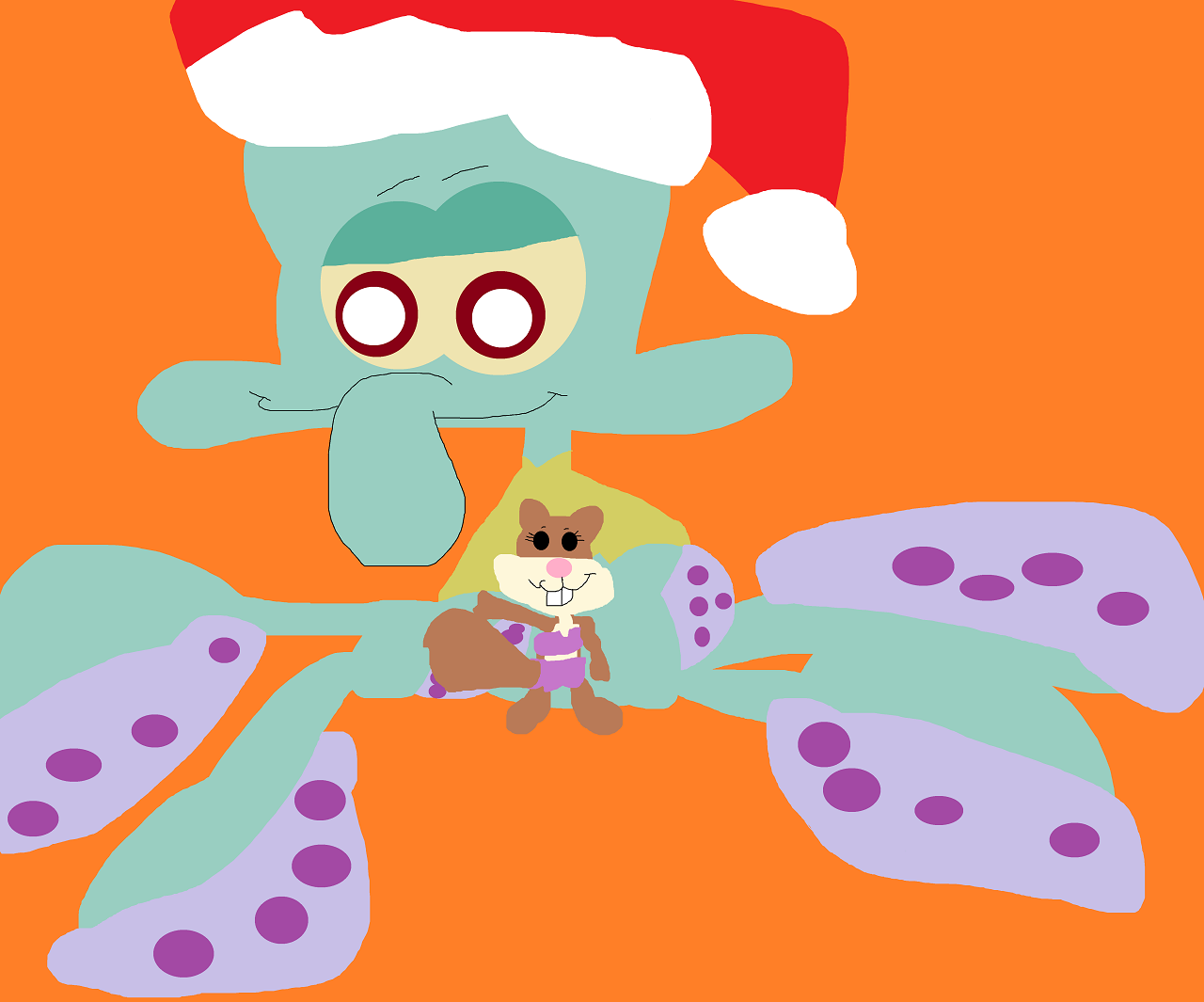 Squidward Got A Sandy Plushie For Christmas by Falconlobo