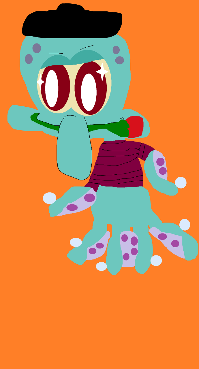 Suave Squidward With Rose Cling Plush by Falconlobo