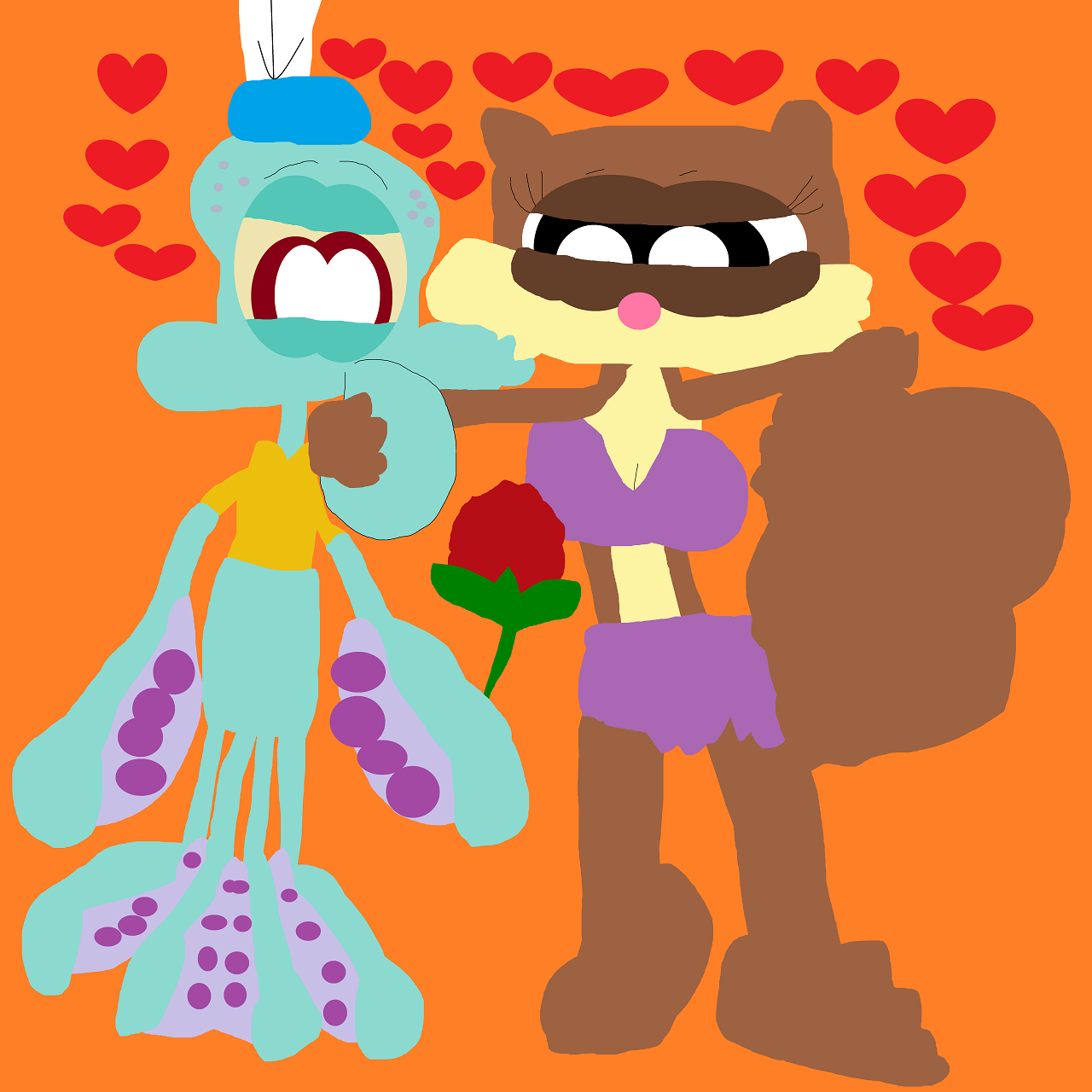 Squidward Has A Rose For Sandy On Rose Day Alt^^ by Falconlobo