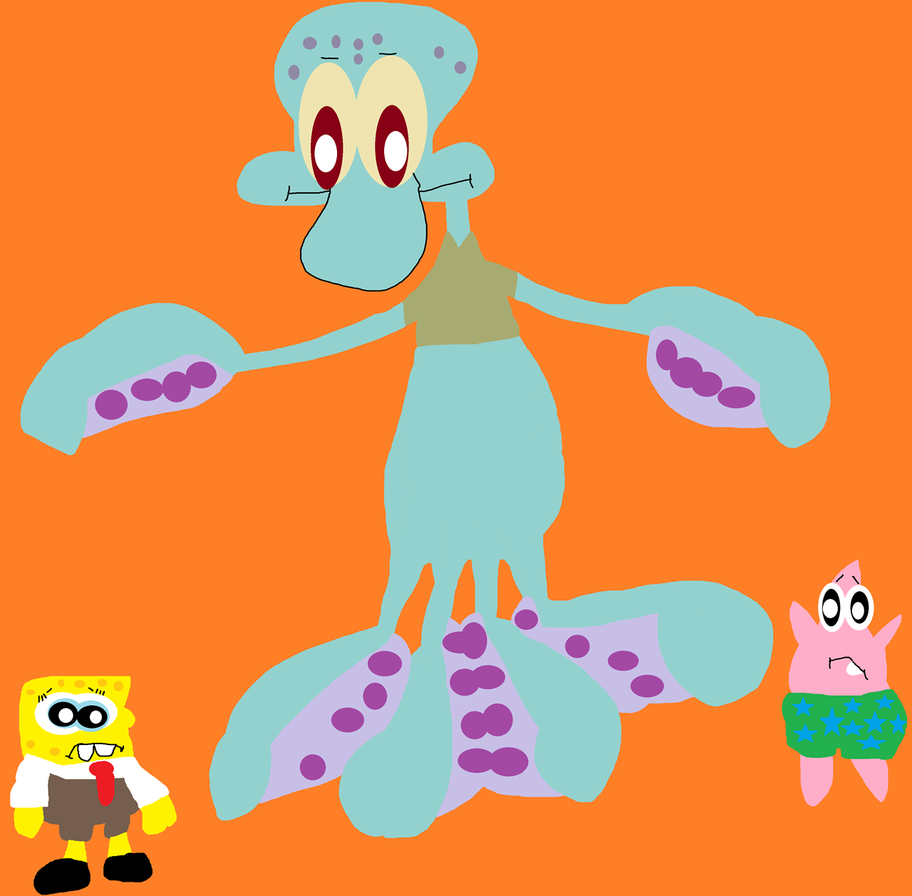 The Attack Of The 50 Foot Squidward^^ by Falconlobo