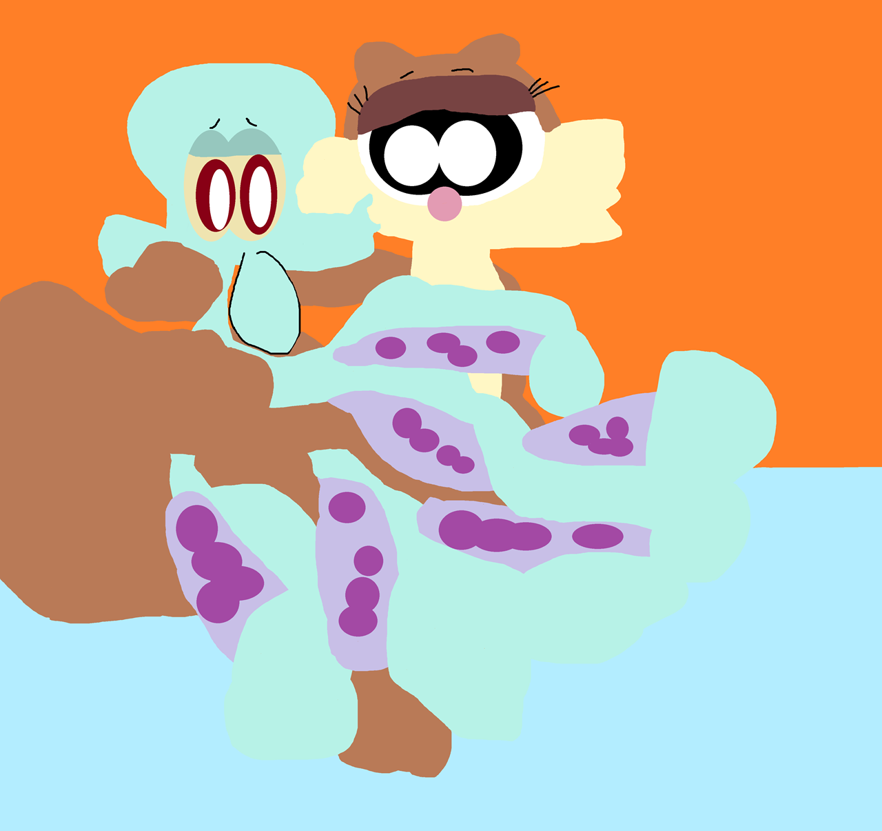 Squidward And Sandy Kissing In Water Again^^ by Falconlobo