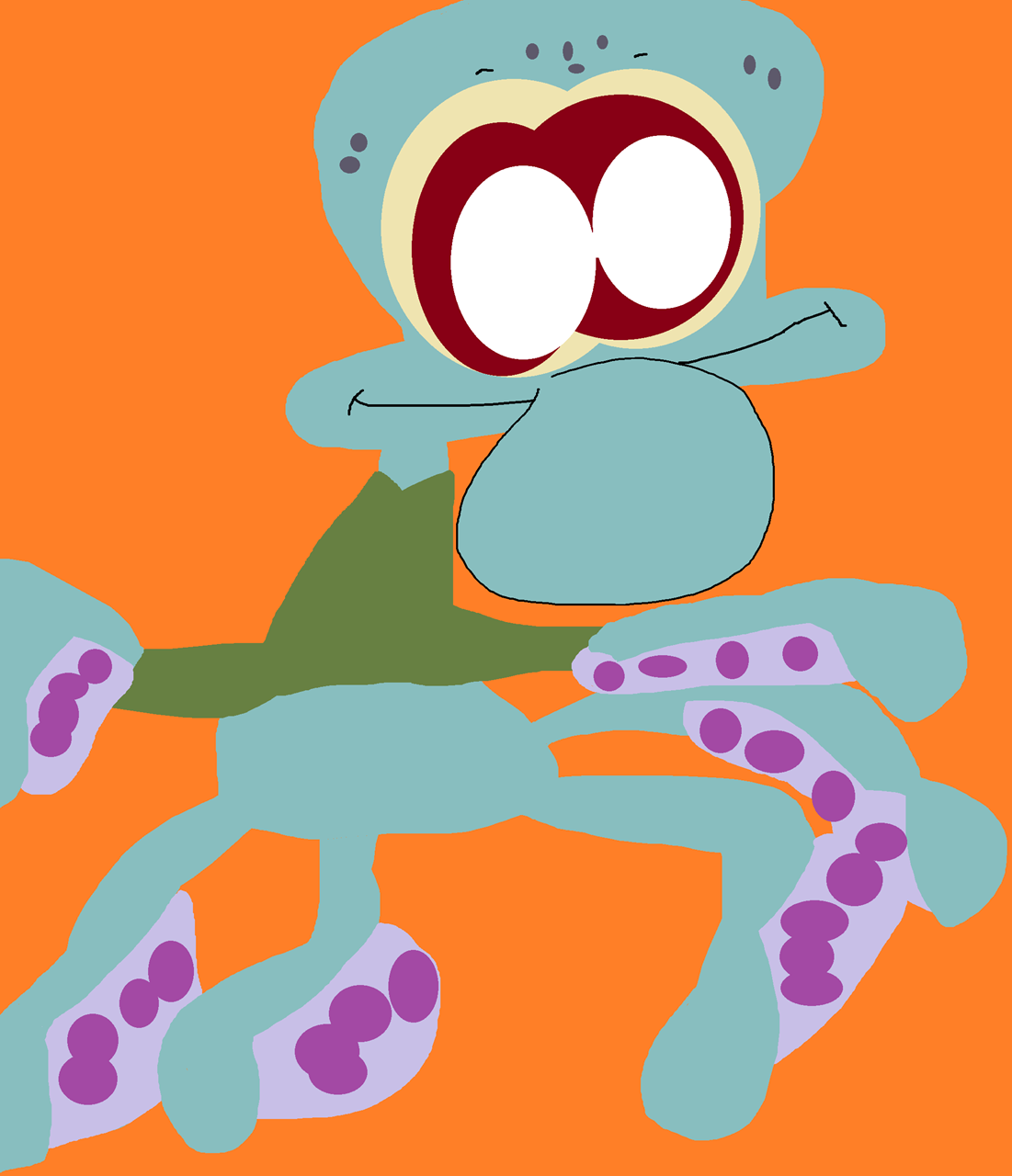 Big Eyed Chibi Squidward Sitting Plush^^ by Falconlobo