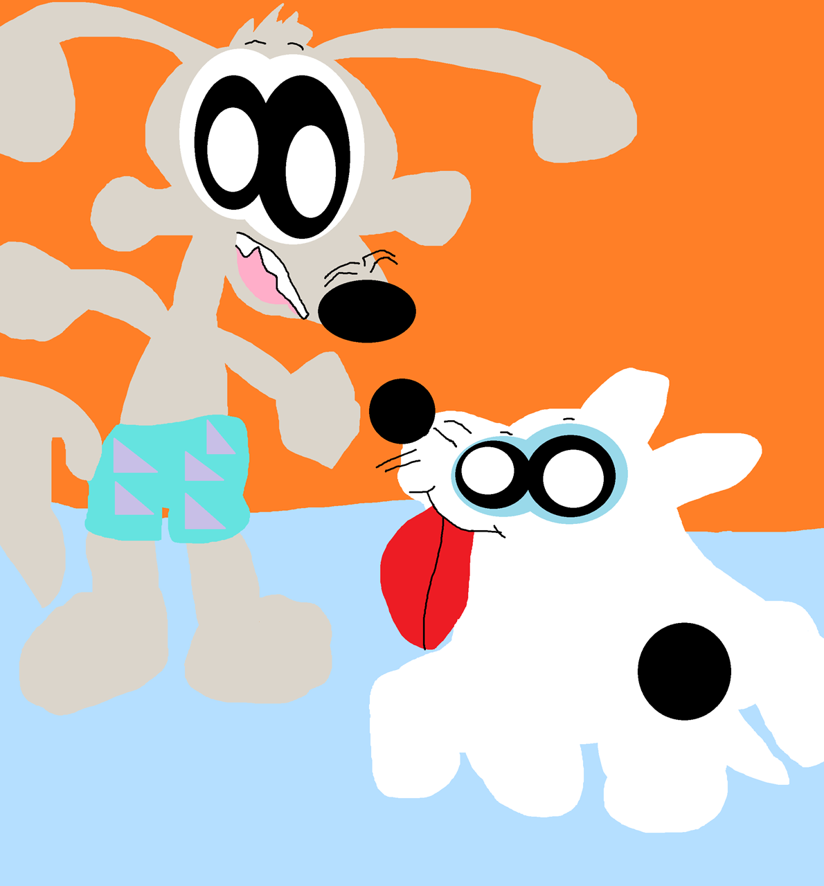 Rocko And Spunky In Pool^^ by Falconlobo