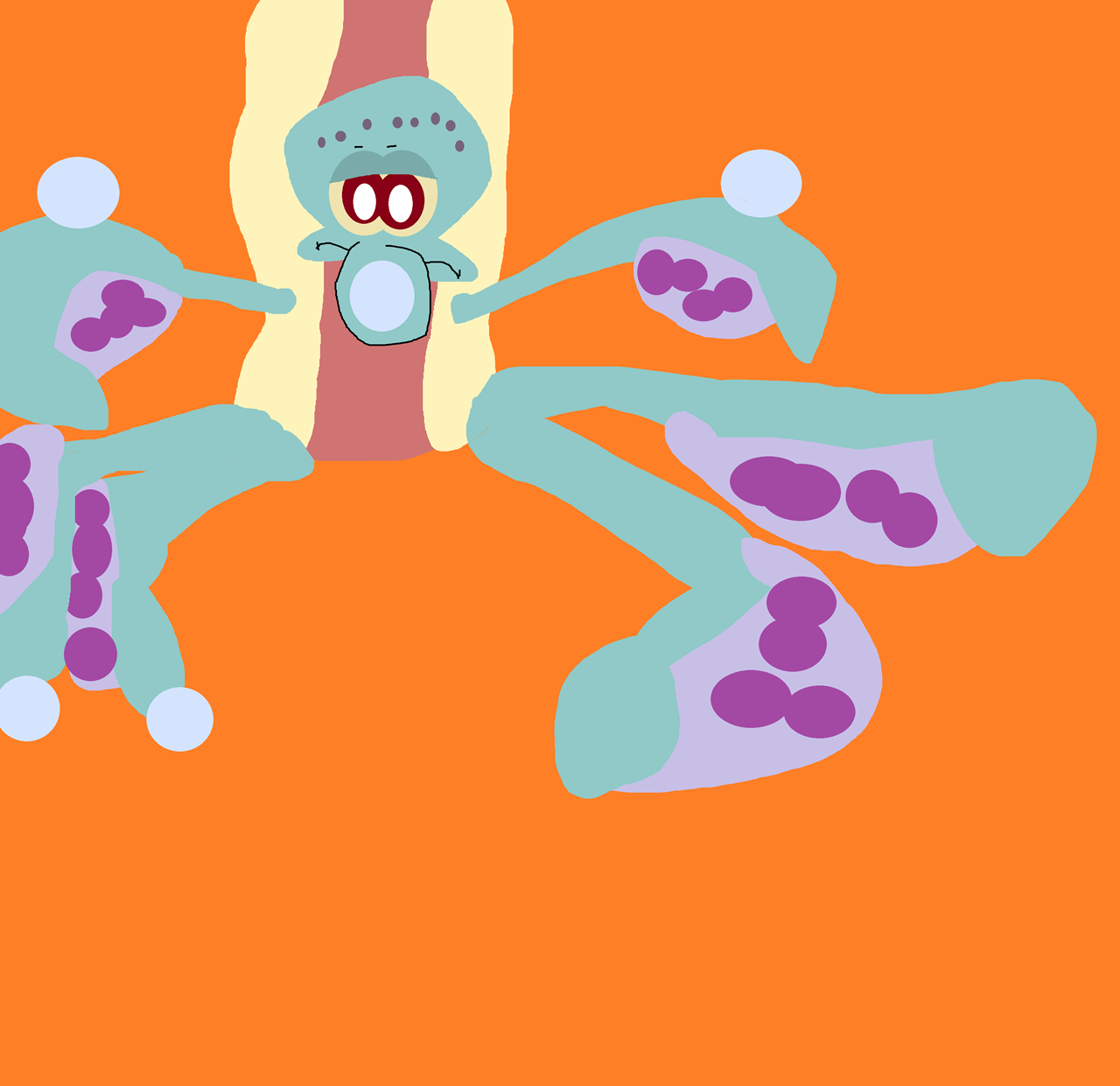 Squidward Hotdog Outfit Window Cling Plush^^ by Falconlobo