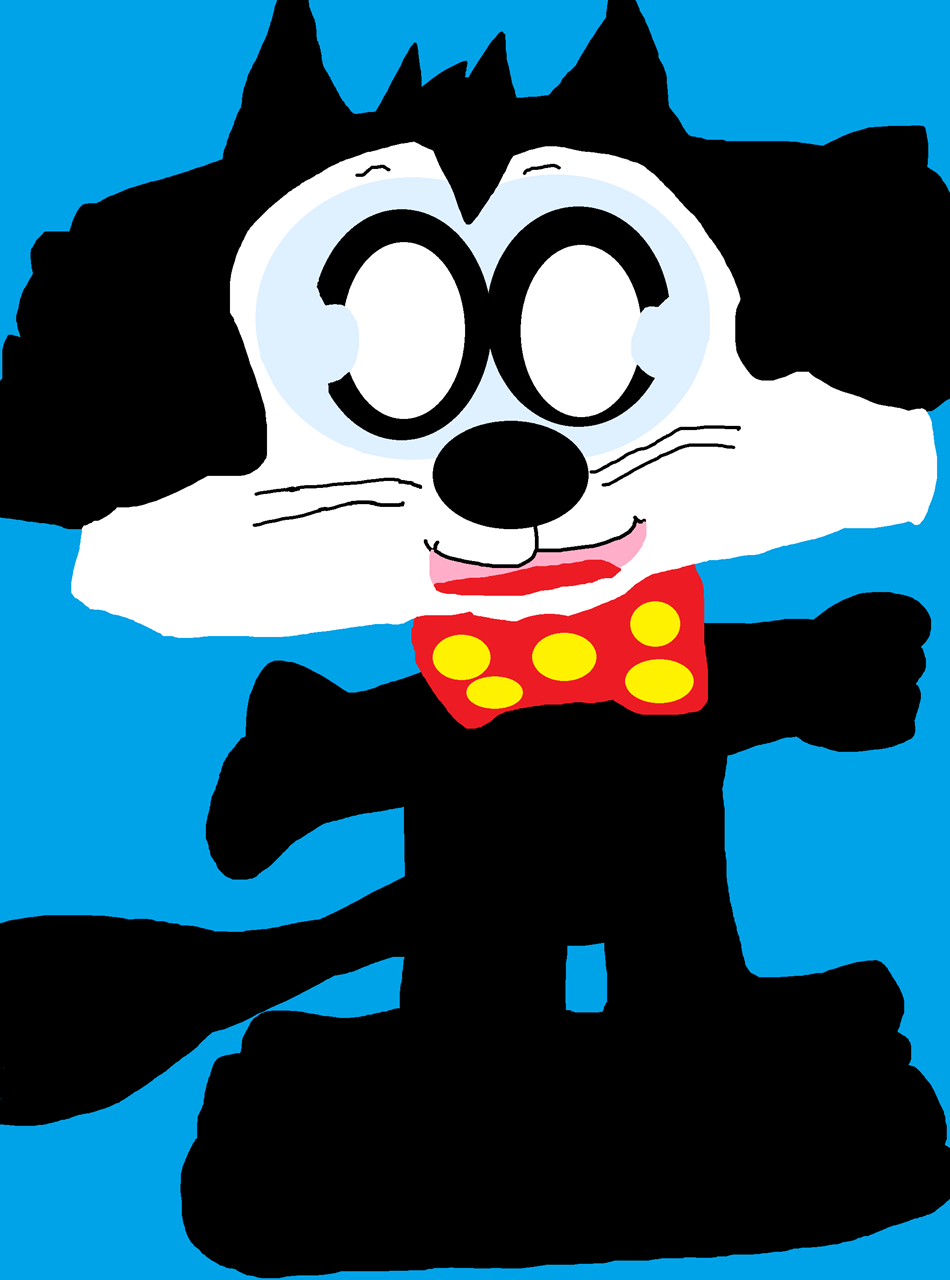 Felix The Cat In Red and Yellow Bowtie^^ by Falconlobo