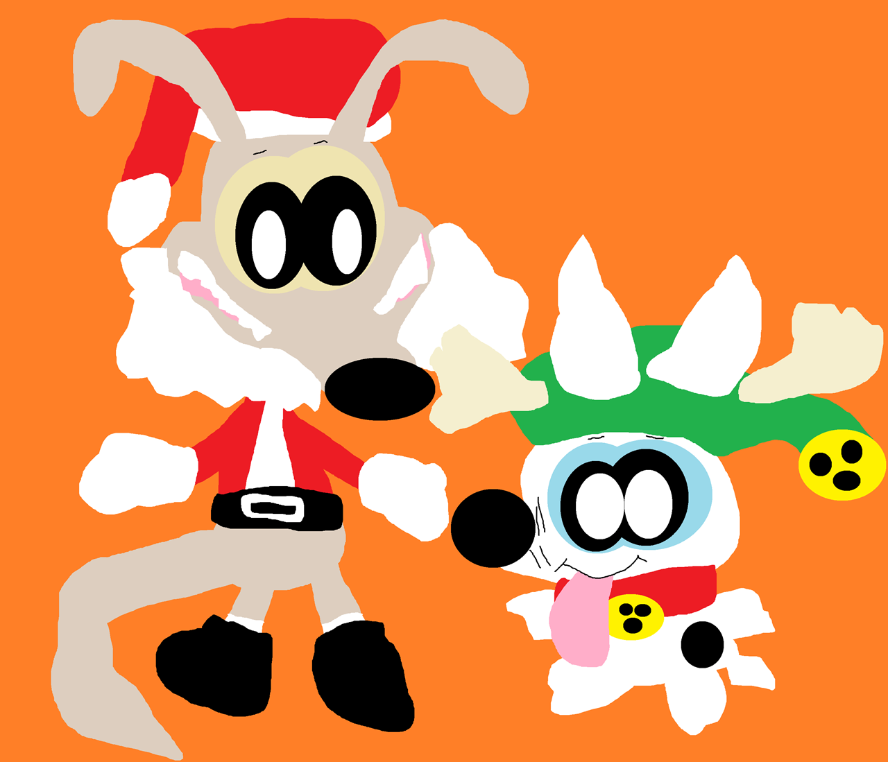 Rocko Claus And spunky^^ by Falconlobo