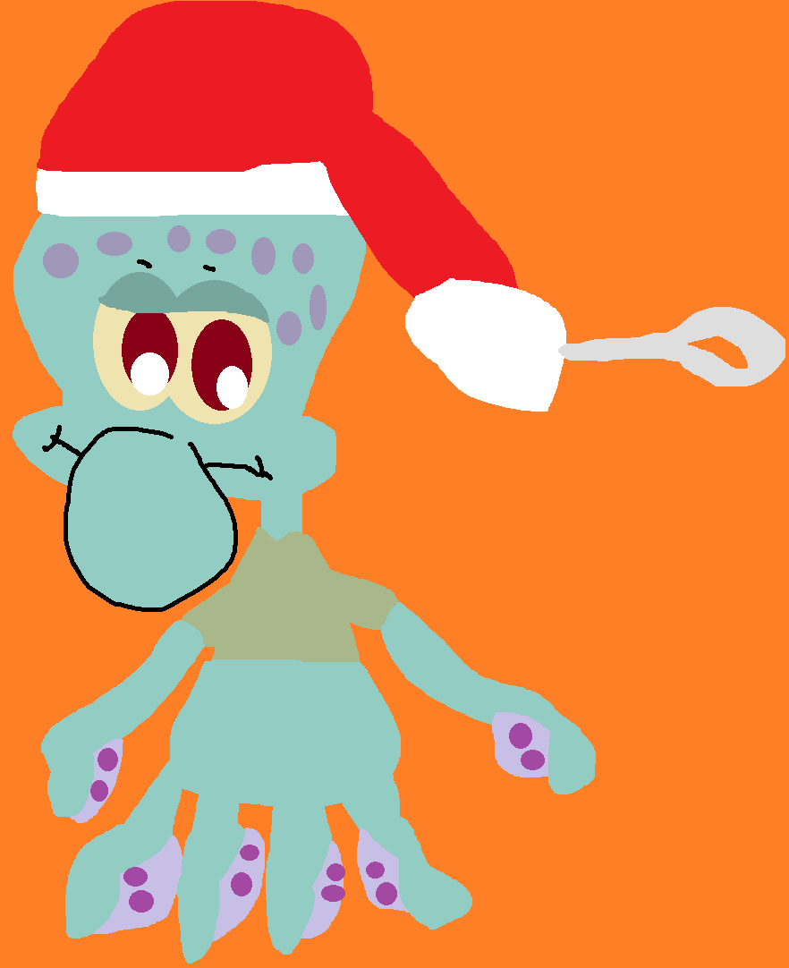 Squidward Holiday Keyring Plush by Falconlobo