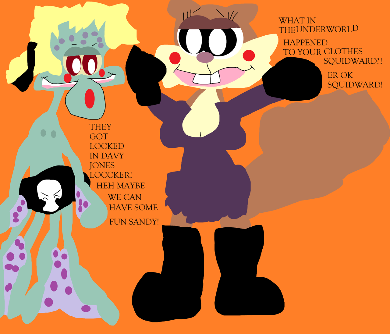 What In The Underworld Happened To Your Clothes Squidward by Falconlobo