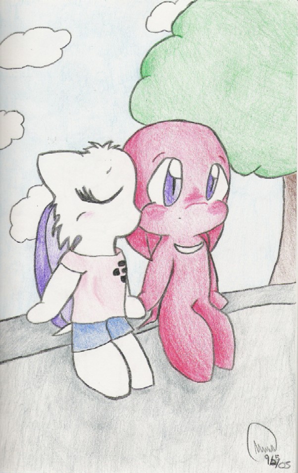 Rouge and Knuckles Chao (for Splixx) by FallenAngel0792