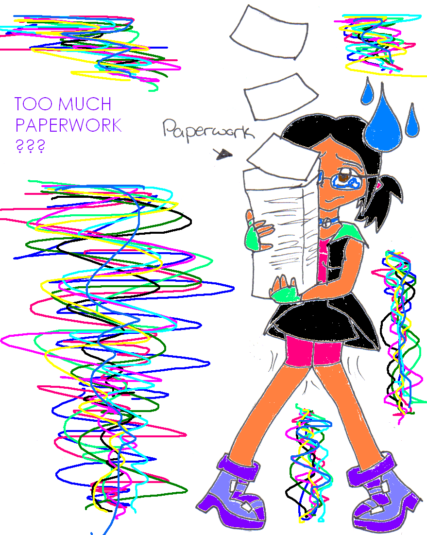 Too Much Paperwork-MS Paint by FallingRaindrops
