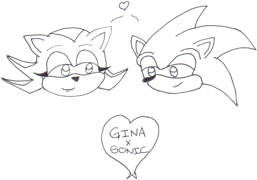 Gina and Sonic *request for ginathehedgehog by FallingRaindrops