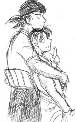Zoro and Luffy Sketch by Famira