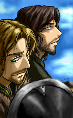Companions (Boromir and Aragorn) by Famira