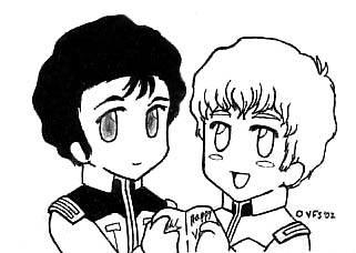 Chibi Amuro Ray and Chibi Bright Noah by Famira