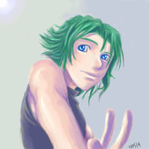 Green-haired Gyu by Famira