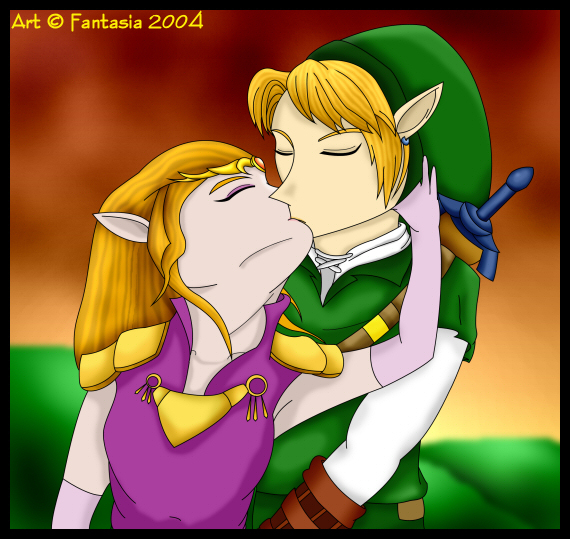 Link and Zelda by Fantasia