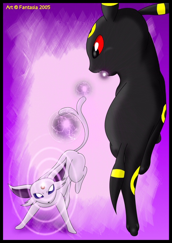 Espeon and Umbreon Clash by Fantasia
