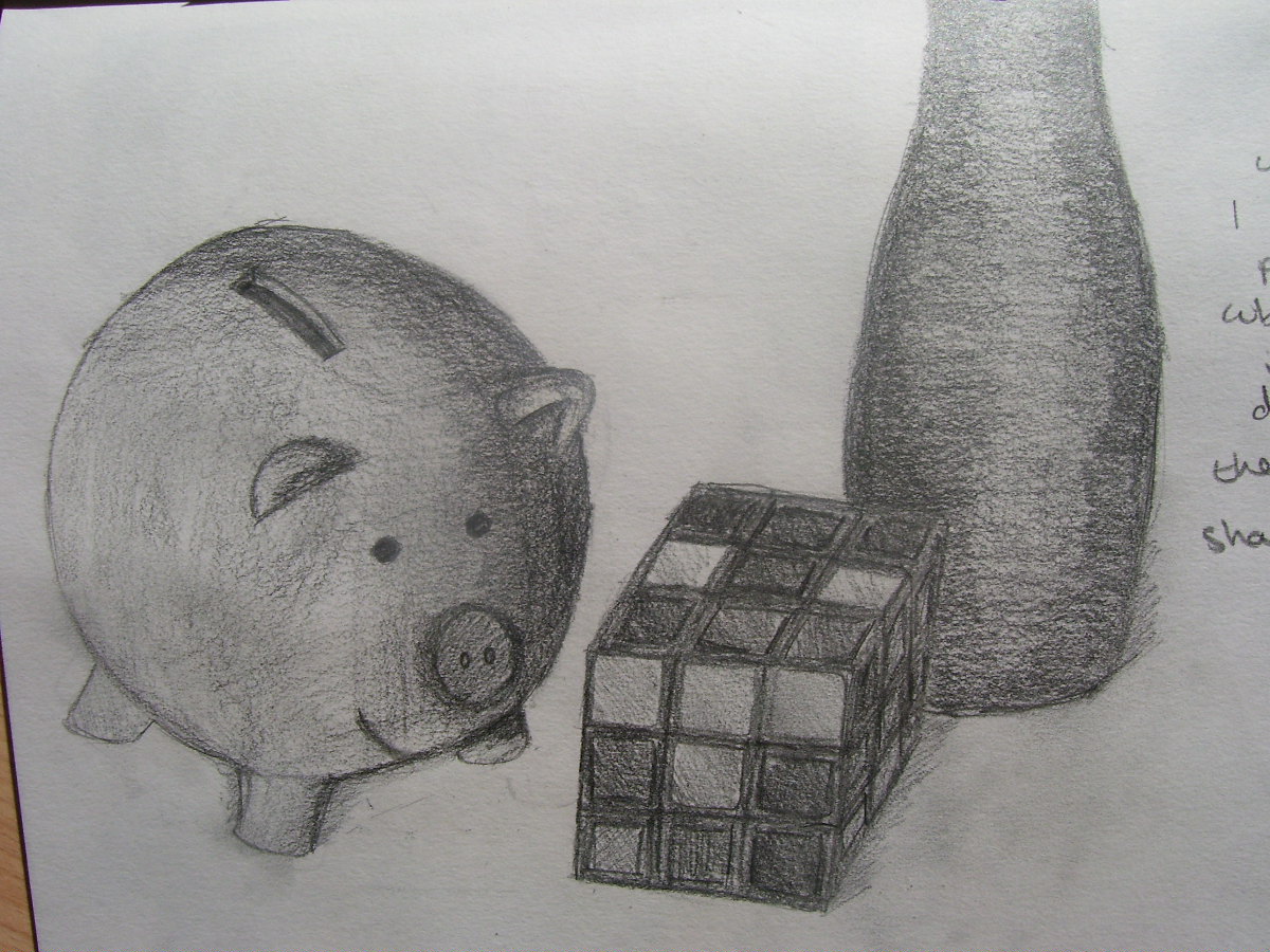Stille Life - Piggy, Cube and the Vase by FantasyFool1