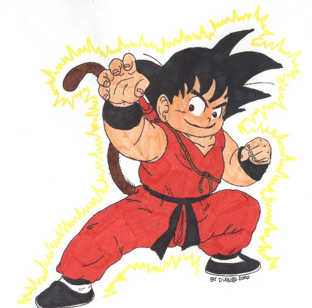 Chibi Goku chargin' up! by FatalFanatic