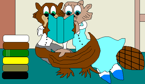 Bookish squirrel and beaver by FearlessSwan