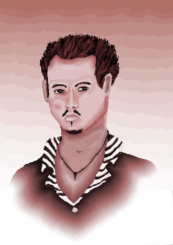 Johnny Depp (colored with Paint) by Fenjano
